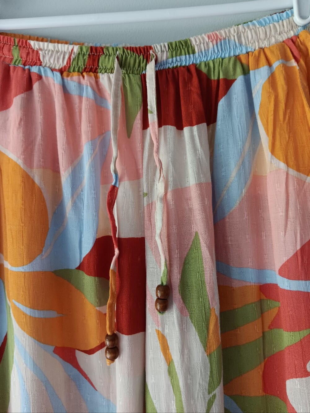 Christian Siriano NY Wide-Leg Pants Large Floral Pattern Orange Green Pink Small - Picture 7 of 16